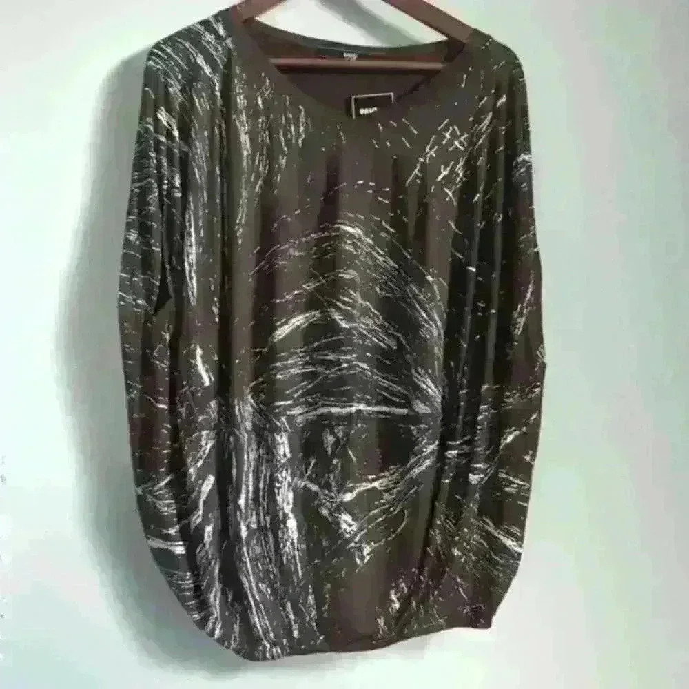 UNIQ | Brown Women's Oversized Dolman Sleeve Blouse Size Medium